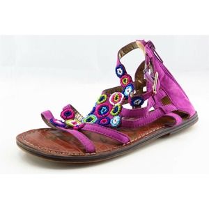 Sam Edelman Youth‎ Girls Shoes Size 2 M Purple Gladiator Leather